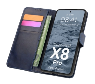 Bizon z klapką Pocket do Oppo Find X8 Pro Granatowy