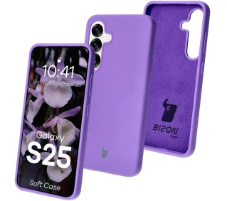 Bizon Silikonowe Soft do Galaxy S25 Fioletowy