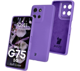 Bizon Silikonowe Soft do Motorola Moto G75 5G Fioletowy