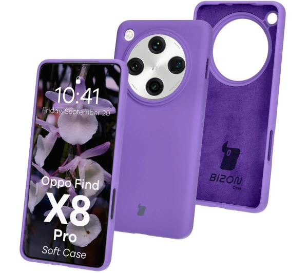 Bizon Silikonowe Soft do Oppo Find X8 Pro Fioletowy