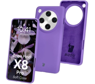 Bizon Silikonowe Soft do Oppo Find X8 Pro Fioletowy