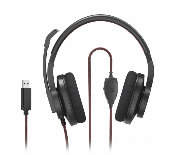 Hama HS-USB400 Nauszne Czarny