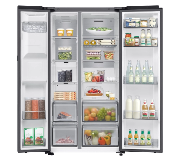Samsung SBS RS80F66KCFEO Funkcje AI Auto Open Pełny No Frost 178,4cm Dystrybutor wody Zdalne sterowanie Grafitowa stal - TRZECI -55%, ALBO 5-TY ZA 1ZŁ - Kup na Raty - RRSO 0%