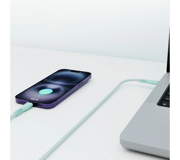 QUALO USB-C do USB-C 1,5m 3A Miętowy