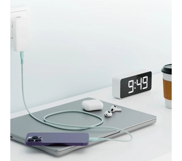 QUALO USB-C do USB-C 1,5m 3A Miętowy