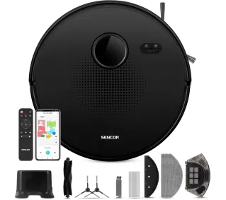 Sencor SRV 9020BK Funkcja mopowania Tworzenie mapy pomieszczenia 60dB - Kup na Raty - RRSO 0%