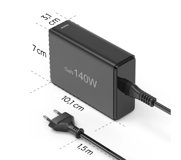 Hama 201978 140W 3x USB-C, 2x USB-A Czarny