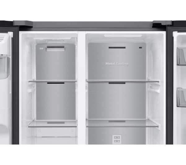 Samsung SBS RS70F64KEBEO Funkcje AI Pełny No Frost 178,6cm Dystrybutor wody Kostkarka Zdalne sterowanie Czarne szkło - Kup na Raty - RRSO 0%