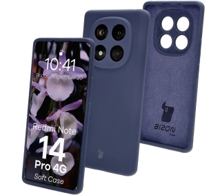 Bizon Silikonowe Soft do Xiaomi Redmi Note 14 Pro 4G Granatowy