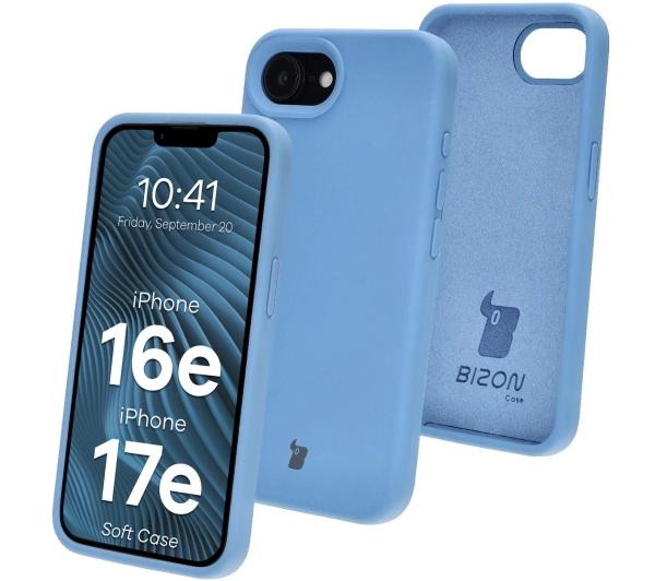 Bizon Silikonowe Soft do iPhone 16e/17e Niebieski
