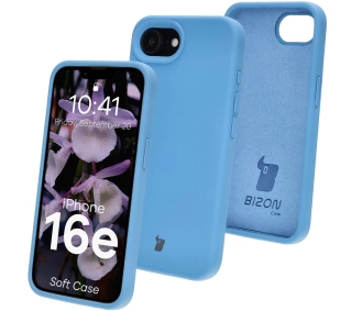 Bizon Silikonowe Soft do iPhone 16e Niebieski