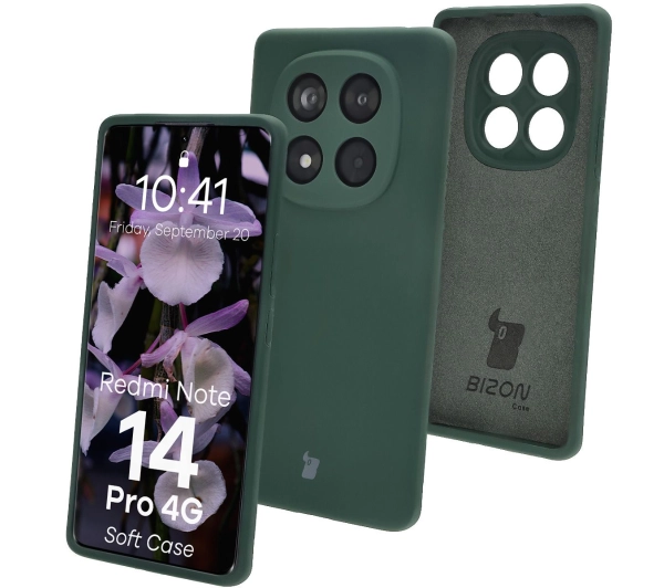 Bizon Silikonowe Soft do Xiaomi Redmi Note 14 Pro 4G Ciemnozielony