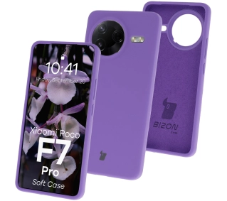 Bizon Silikonowe Soft do Xiaomi Poco F7 Pro Ciemnofioletowy