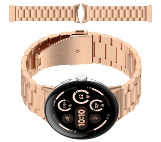 Bizon ze stali nierdzewnej Aura do Google Pixel Watch 3/2/1 41mm Różowo złoty