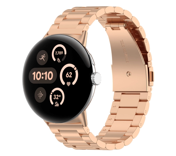 Bizon ze stali nierdzewnej Aura do Google Pixel Watch 3/2/1 41mm Różowo złoty