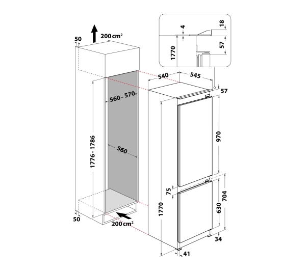 Whirlpool WHC18 T333 Pełny No Frost 177cm Komora świeżości Metalowa ściana - Kup na Raty - RRSO 0%
