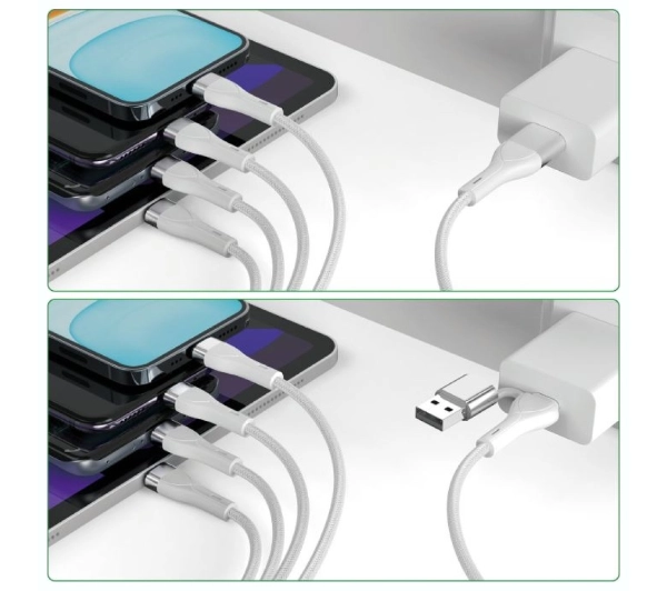 4smarts USB-C do USB-A 4w1 1,2m Biały