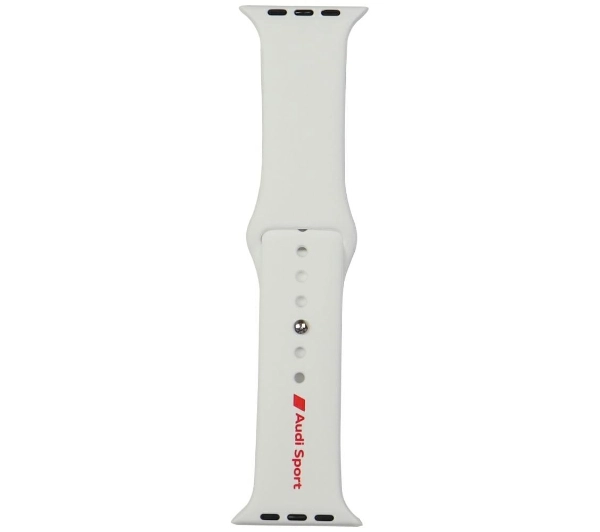 Pasek AUDI Sport Red Logo Silicone do Apple Watch do koperty 44/45/46/49 mm Biały