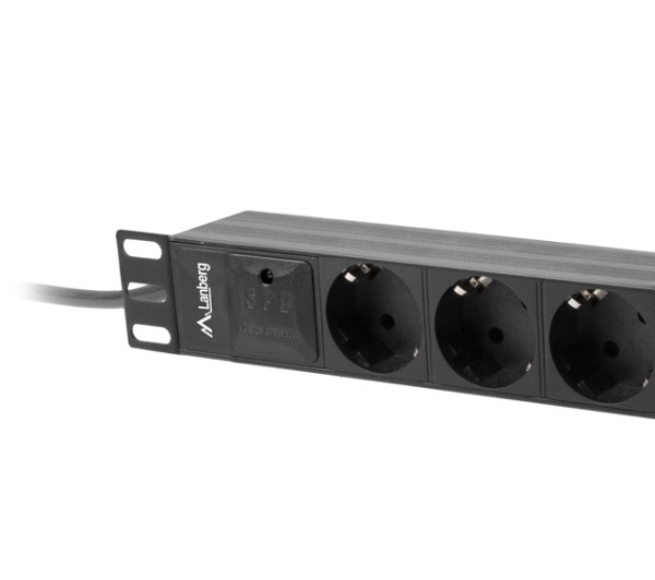 Lanberg RACK PDU 1U 10A 3xSCHUKO 2m Czarny