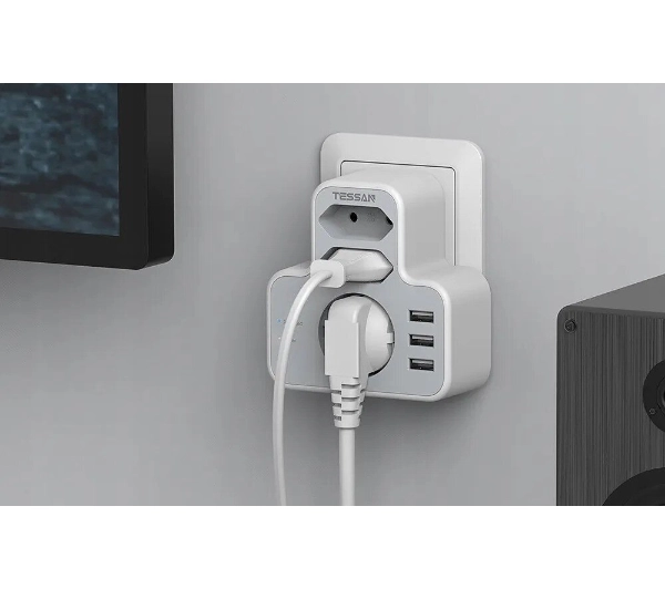 Tessan TS-327 3 gniazda 3x USB-A Biały