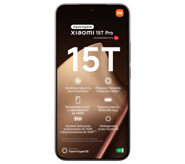 Xiaomi 15T Pro 12/1TB 6,83" 144Hz 50Mpix Złoty - Kup na Raty - RRSO 0%
