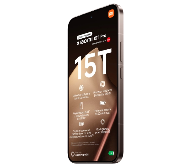 Xiaomi 15T Pro 12/1TB 6,83" 144Hz 50Mpix Złoty - Kup na Raty - RRSO 0%