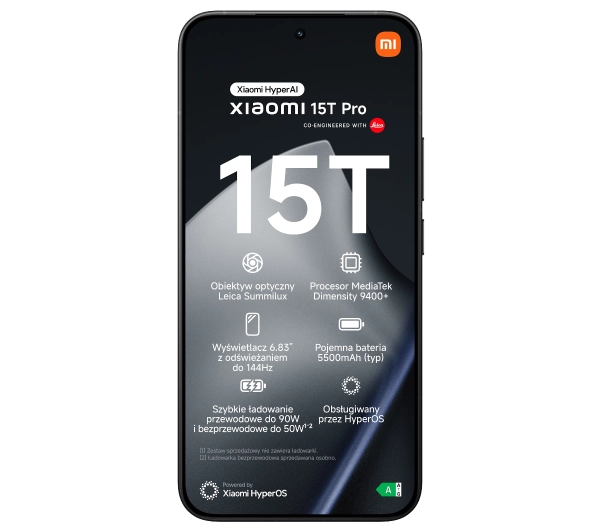 Xiaomi 15T Pro 12/512GB Funkcje AI 6,83" 144Hz 50Mpix Czarny - ⚡ BESTSELLERY ⚡ - Kup na Raty - RRSO 0%