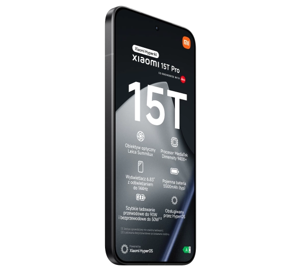 Xiaomi 15T Pro 12/1TB 6,83" 144Hz 50Mpix Czarny - Kup na Raty - RRSO 0%