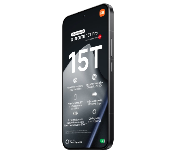 Xiaomi 15T Pro 12/1TB 6,83" 144Hz 50Mpix Czarny - Kup na Raty - RRSO 0%