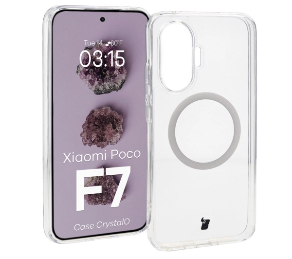 Bizon CrystalO z MagSafe do Xiaomi POCO F7 Przezroczyste