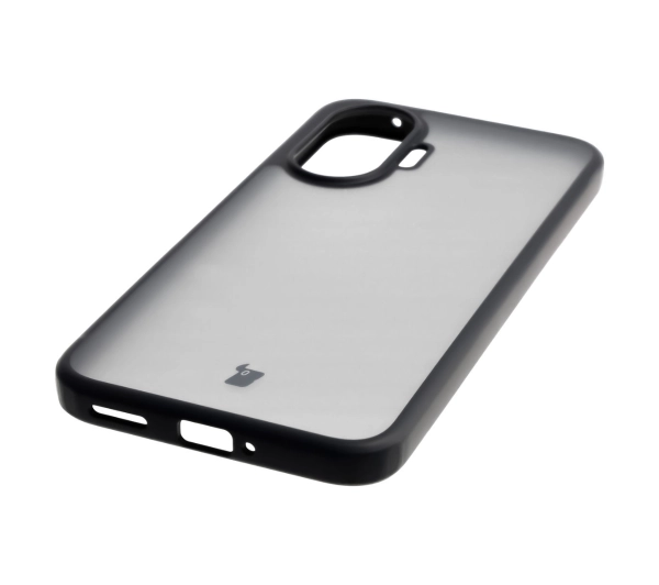 Bizon Angelo do Xiaomi POCO F7 Przydymione z czarną ramką
