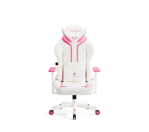 Diablo Chairs X-Ray 2.0 Small do 90kg Skóra ECO Biało-różowy - Kup na Raty - RRSO 0%