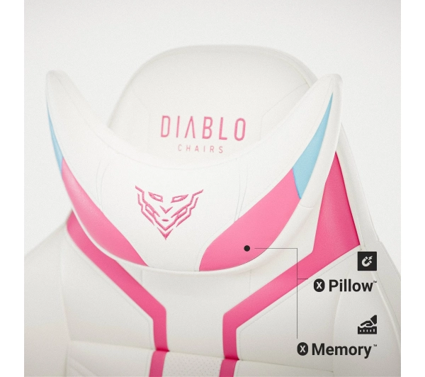 Diablo Chairs X-Ray 2.0 Small do 90kg Skóra ECO Biało-różowy - Kup na Raty - RRSO 0%