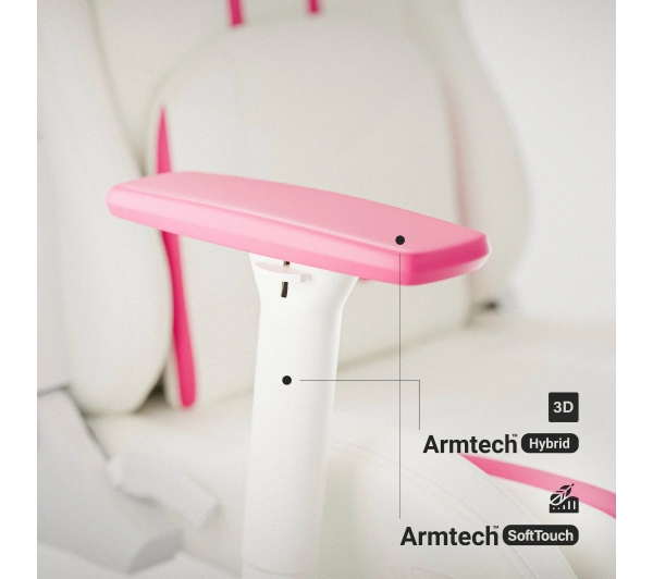Diablo Chairs X-Ray 2.0 Small do 90kg Skóra ECO Biało-różowy - Kup na Raty - RRSO 0%