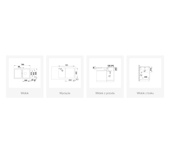 Blanco ADIRA 45S 527586 Granitowy Antracyt - Kup na Raty - RRSO 0%