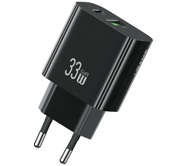USAMS CC317 T65 33W 1x USB-C 1x USB-A Czarny