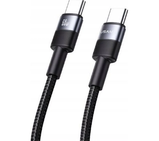 USAMS SY Series Aluminum Alloy Data Cable USB-C do USB-C 60W 1.2m Czarny