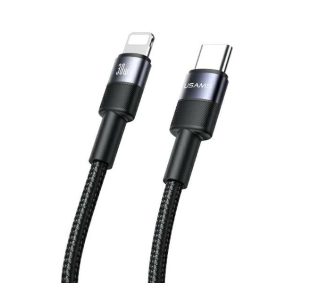 USAMS US-SJ729 USB-C do Lightning 30W 1,2m Czarny