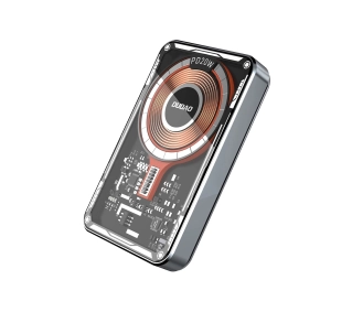 Dudao TGK1  10000mAh MagSafe 20W Przeźroczysty-czarny