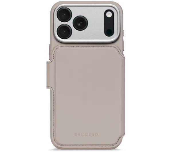 Decoded Leather Detachable Wallet MagSafe do iPhone 17 Pro Max Beżowy