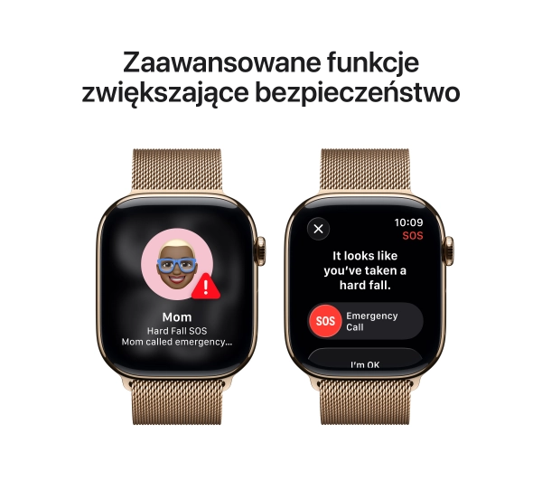 Apple Watch Series 11 GPS + Cellular 46mm Tytan Złoty Bransoleta mediolańska Złoty M/L - ⚡ BESTSELLERY ⚡ - Kup na Raty - RRSO 0%