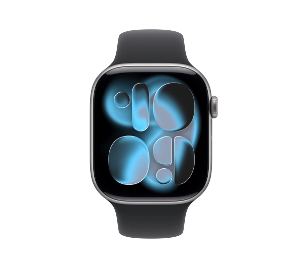 Apple Watch Series 11 GPS 42mm z aluminium Gwiezdna szarość Pasek sportowy Czarny M/L - Kup na Raty - RRSO 0%