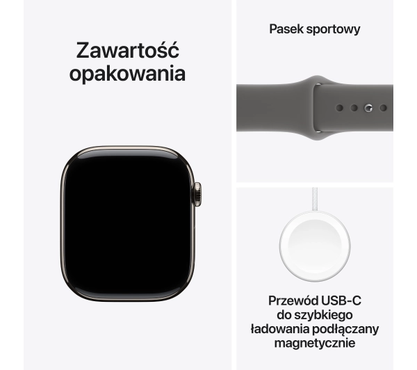 Apple Watch Series 11 GPS + Cellular 42mm Tytan Naturalny Pasek sportowy Górska szarość M/L - Kup na Raty - RRSO 0%