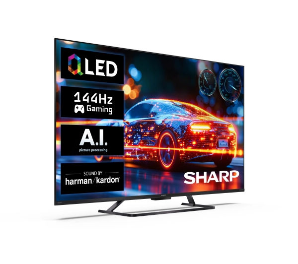 Sharp 55HR8765E 55" QLED 4K 144Hz Google TV Funkcje AI Dolby Vision IQ Dolby Atmos DTS-X HDMI 2.1 DVB-T2 - Kup na Raty - RRSO 0%