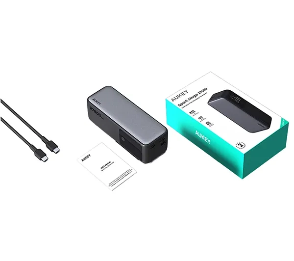Aukey Spark Mega PB-Y63 27600mAh PD 140W Szary - ⚡ EURO HIT CENOWY! ⚡ - Kup na Raty - RRSO 0%