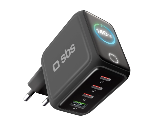 SBS GaN 3xUSB-C 1xUSB 140W Czarny