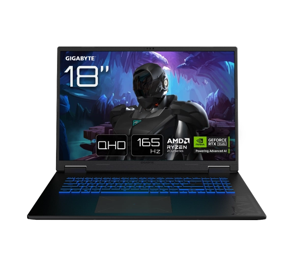 Gigabyte Gaming A18 3VHK3EEF93SD 18" 165Hz R7 260 16GB RAM 512GB Dysk SSD RTX5060 DLSS4 Czarny Funkcje AI