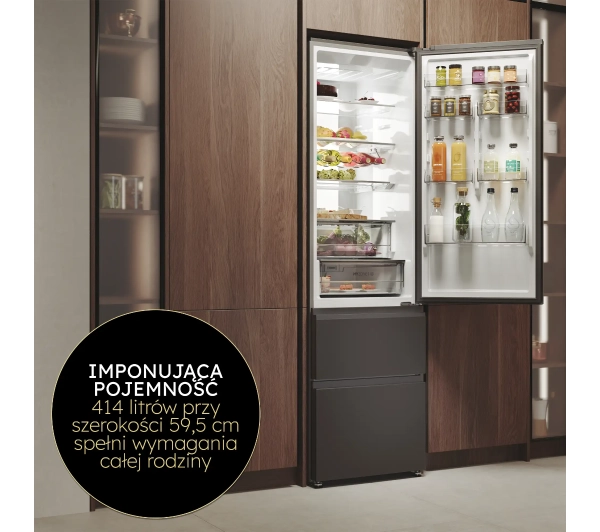 Haier HTW7620CNMP No Frost 205cm Szuflada z kontrolą wilgotności Zdalne sterowanie Dark Inox - Kup na Raty - RRSO 0%