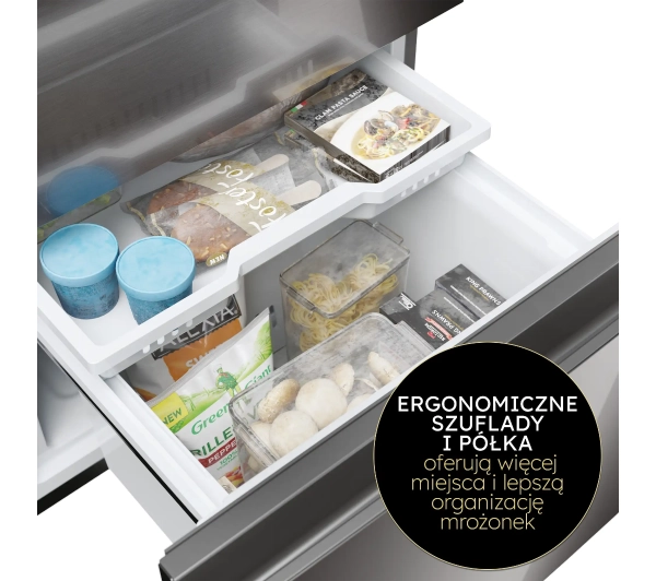 Haier HTW7620CNMP No Frost 205cm Szuflada z kontrolą wilgotności Zdalne sterowanie Dark Inox - Kup na Raty - RRSO 0%