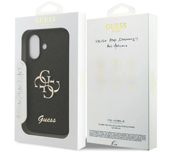 Guess Fixed Glitter Big 4G do iPhone 17 Czarny